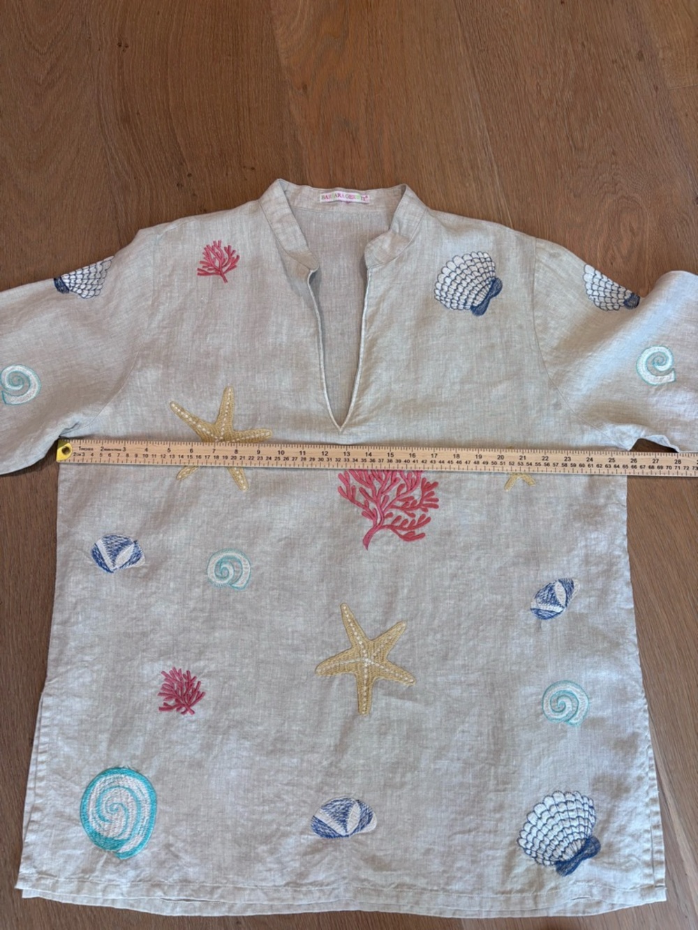 Women’s Barbara Gerwit Linen Nautical Tunic | XL | Resort | Beach | Coastal - Picture 5 of 7